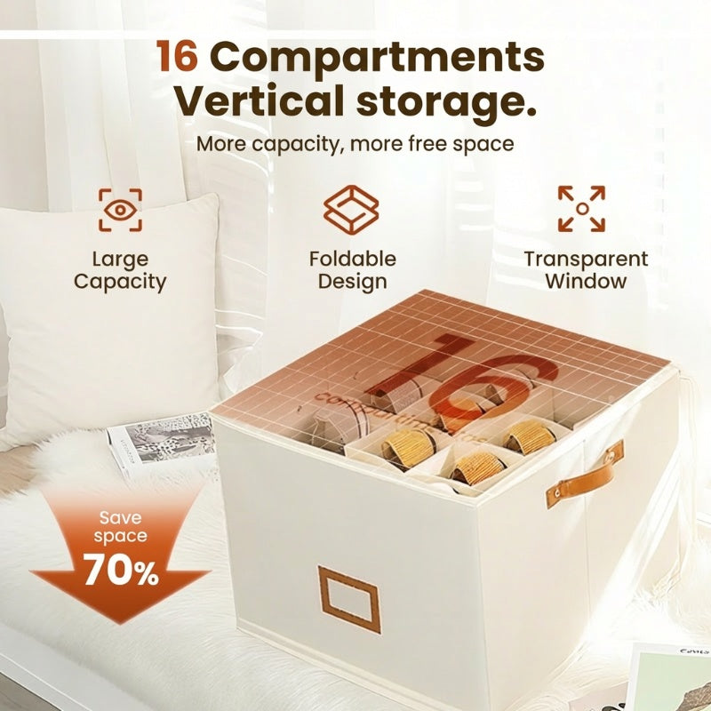 👟 Fabric Shoe Organizer Storage Box – Foldable, Large Capacity, Dustproof & Breathable for Closet & Bedroom Polarvix®🧺✨