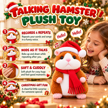 🎁🎄 Talking Hamster Plush – Interactive Learning Toy & Fun Christmas Gift for Kids