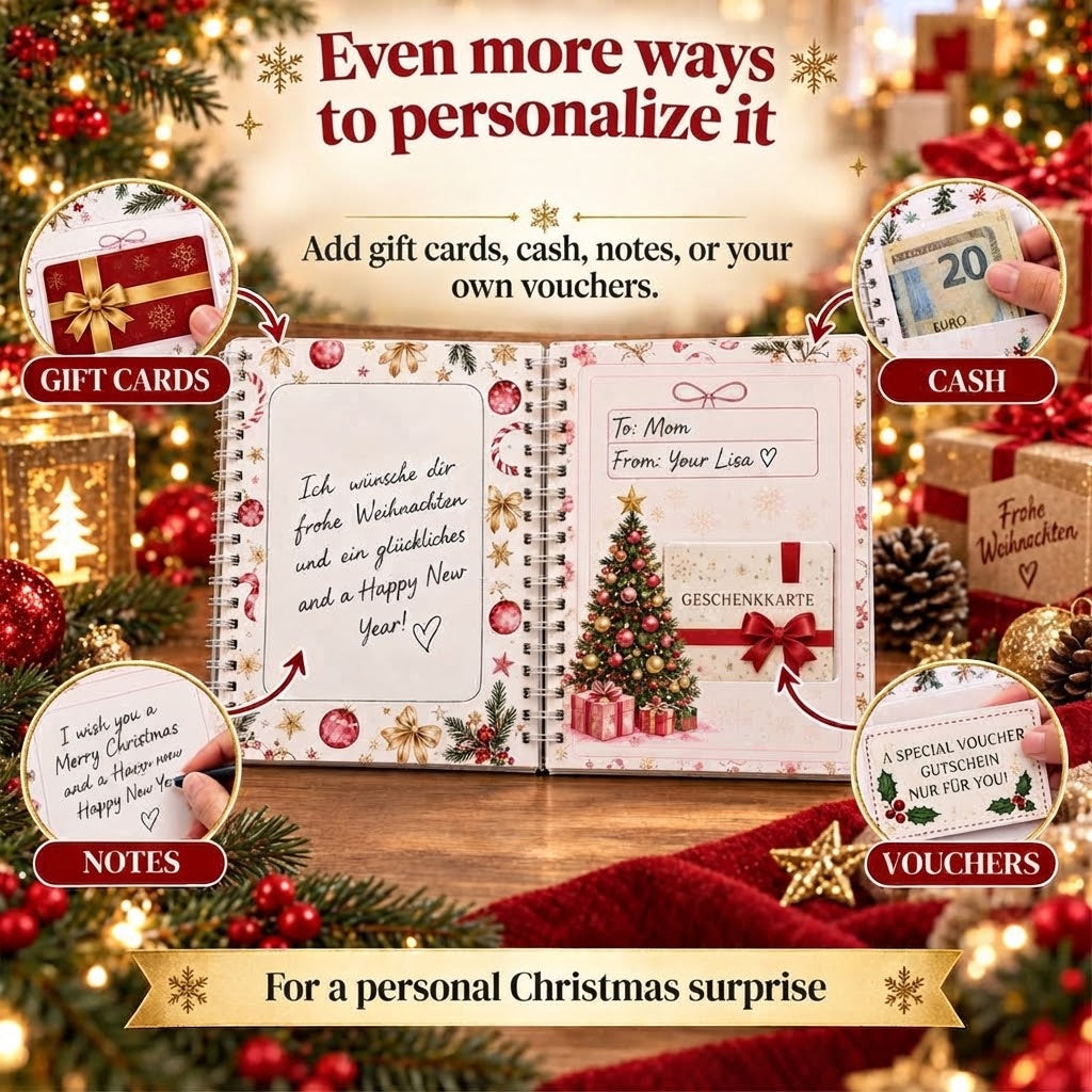 🎁 40% OFF – Perfect for Christmas! 🎅 🎄 Christmas Gift Card Album – DIY Spiral Album for Personalized Gifts 👍– Polarvix®