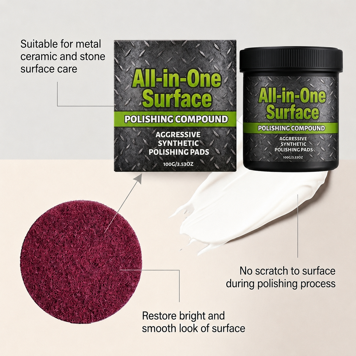 🎉HOT SALE✨All-in-One Surface Restoration Polish with Pad😎--Polarvix®