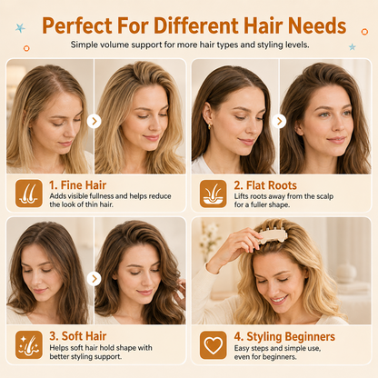 Wireless Heated Volumizing Root Lift Clip, Portable Travel Hair Styling Tool for Flat Fine Hair