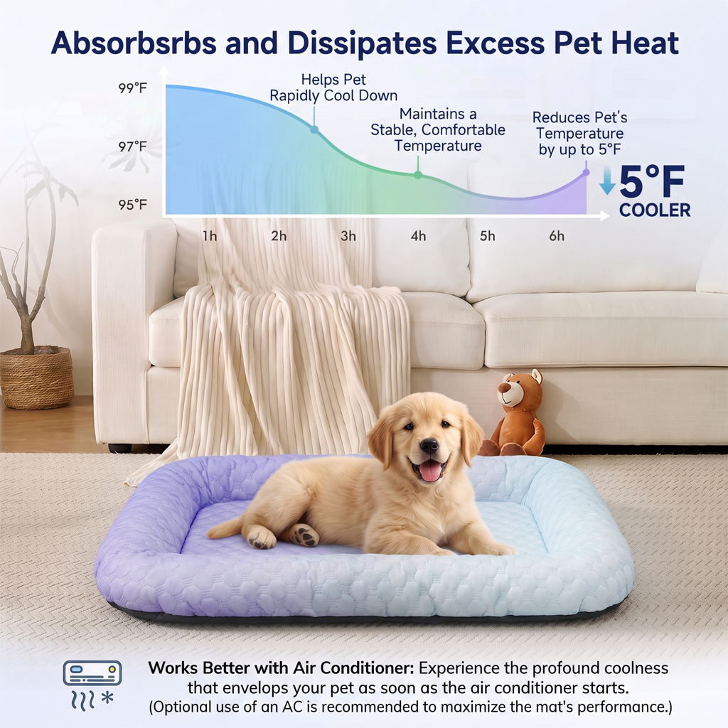 Beat the Heat! ❄️ Cooling Mat for Pets 🐶🐾 | Self Cooling • Breathable • Perfect for Summer--Polarvix®