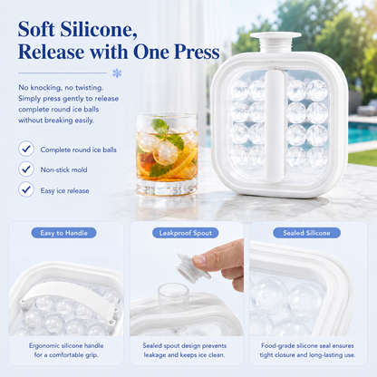 🌞Summer New Hot Selling💦Portable Silicone Ice Ball Maker Kettle🧊--Polarvix®