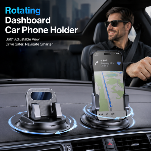 Polarvix® 🚗 40% OFF NOW!📱 Rotating Dashboard Car Phone Holder – 360° Adjustable & Anti-Slip – Hands-Free Phone Mount 🛡️