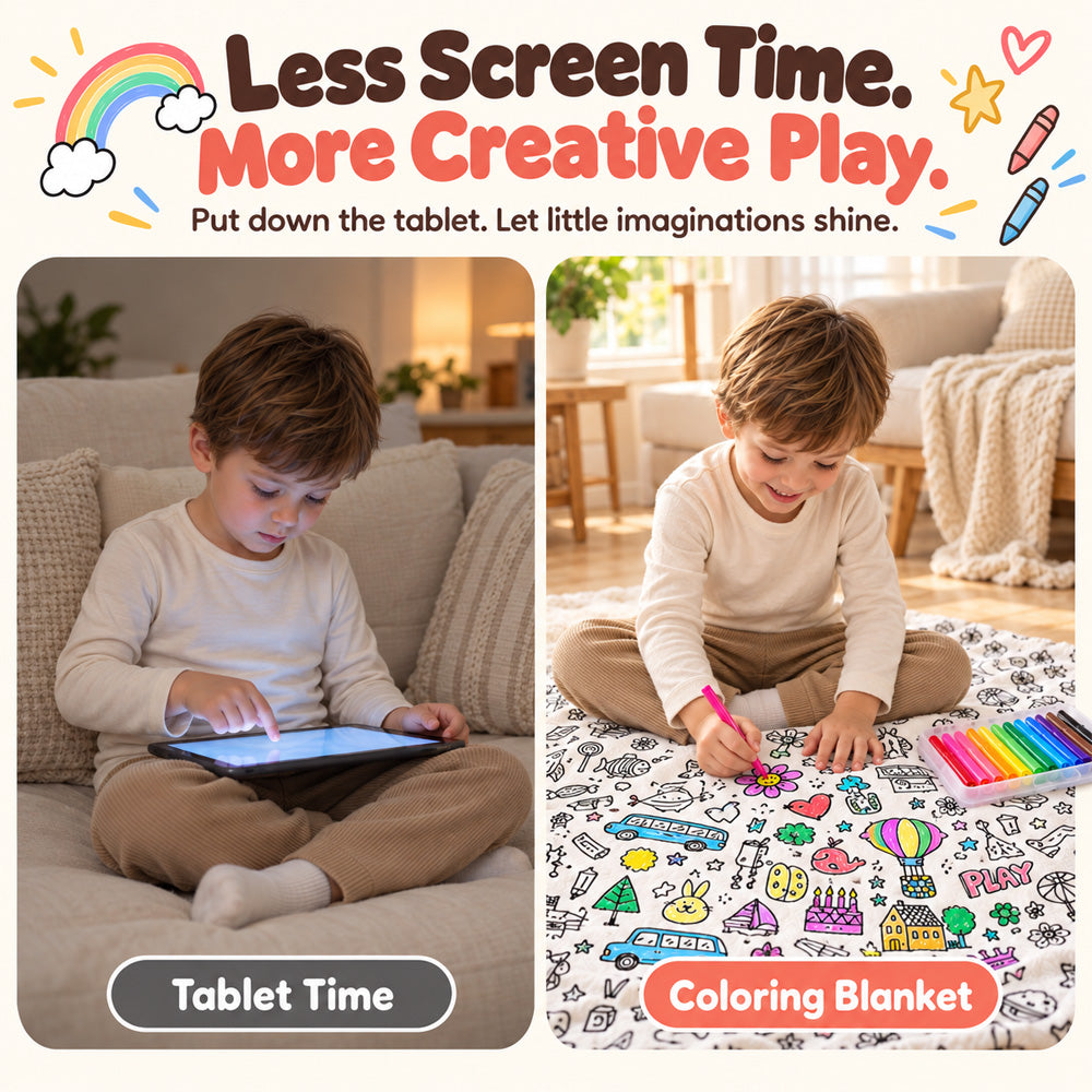 LAST DAY SALE 50% OFF+Free Marker Pen Set!!🎨✨Creative Cozy Coloring Blanket Kit | Creative Arts & Crafts, Ultimate DIY Gift