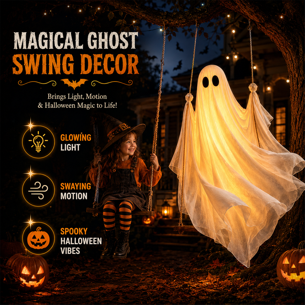 👻 Light-Up Swinging Ghost Halloween Decoration---Polarvix®