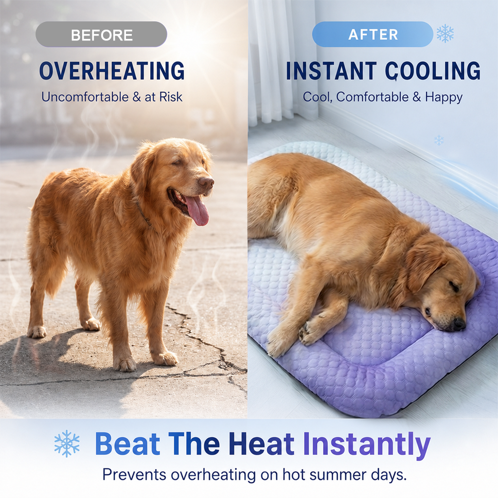 Beat the Heat! ❄️ Cooling Mat for Pets 🐶🐾 | Self Cooling • Breathable • Perfect for Summer--Polarvix®