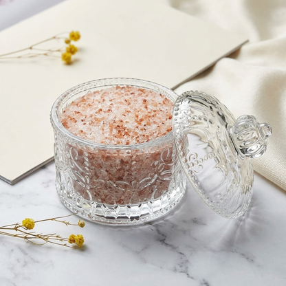 Verotixacosh 6oz Glass Salt Cellar with Lid - Versatile Small Sugar Bowl, Ice Cream Bowl, and Dessert Cup - Elegant Candy Jar for Kitchen Counter and Dining Table Decor