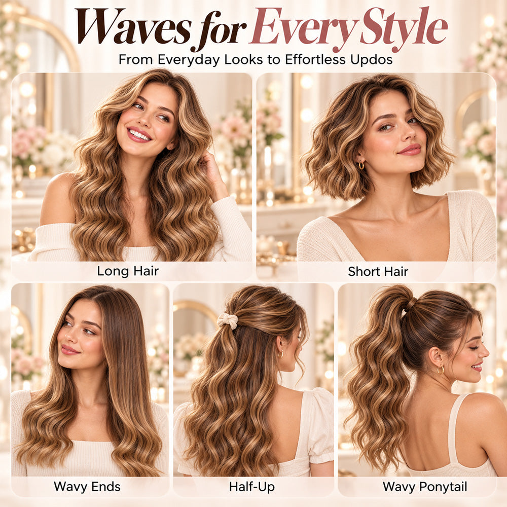 ✨ 💈 LIMITED-TIME ! 💐 Wavy Curling Iron – Effortless Clamp-and-Hold Styling, Save Time on Your Everyday Look