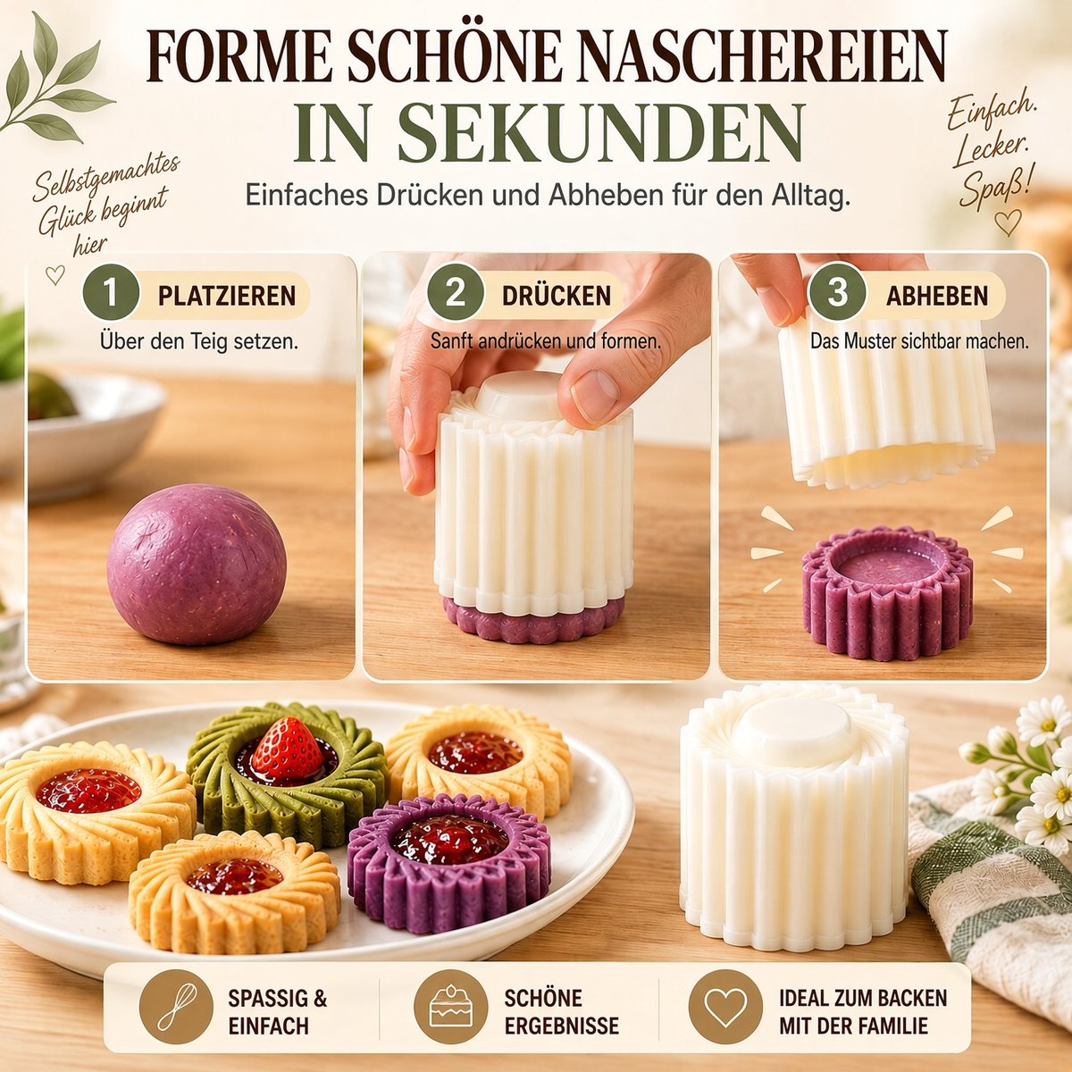 🥮🥮1 kaufen, 1 gratis! Kreative 2-in-1-Teigform – Zwei Designs für einfaches & schönes Backen
