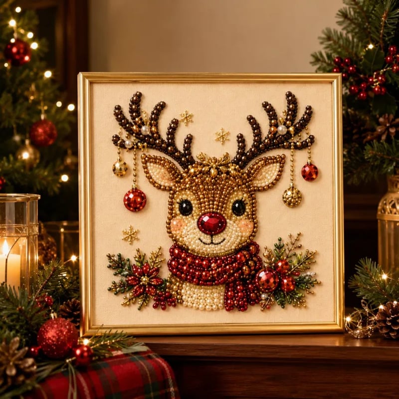 ✨ 3D Christmas Pearl Craft Kit🎅 – Relaxing DIY Holiday Art | All‑In‑One Framed Pearl Diamond Painting for Christmas Decor & Heartwarming Family Gifts