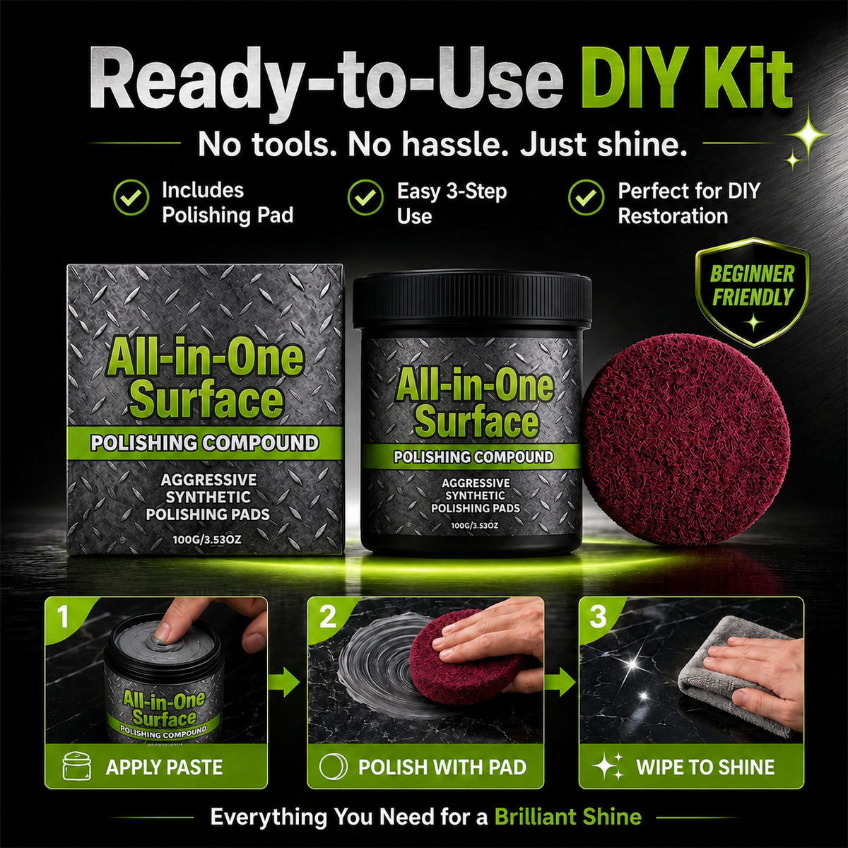 🎉HOT SALE✨All-in-One Surface Restoration Polish with Pad😎--Polarvix®