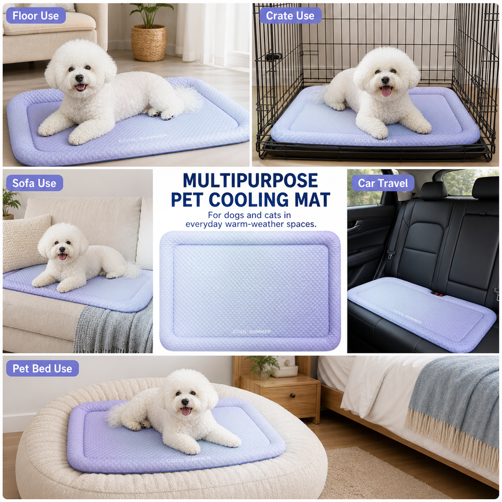 Beat the Heat! ❄️ Cooling Mat for Pets 🐶🐾 | Self Cooling • Breathable • Perfect for Summer--Polarvix®
