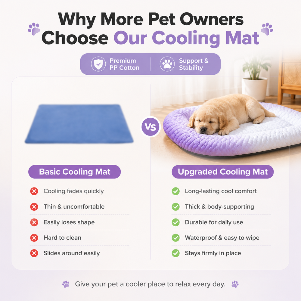 ❄️Pet Cooling Mat for Dogs & Cats 🐾  Naturally Cool Ice-Silk Pad • Breathable, Washable & Soft---Polarvix®