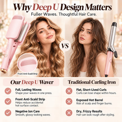 ✨ 💈 LIMITED-TIME ! 💐 Wavy Curling Iron – Effortless Clamp-and-Hold Styling, Save Time on Your Everyday Look