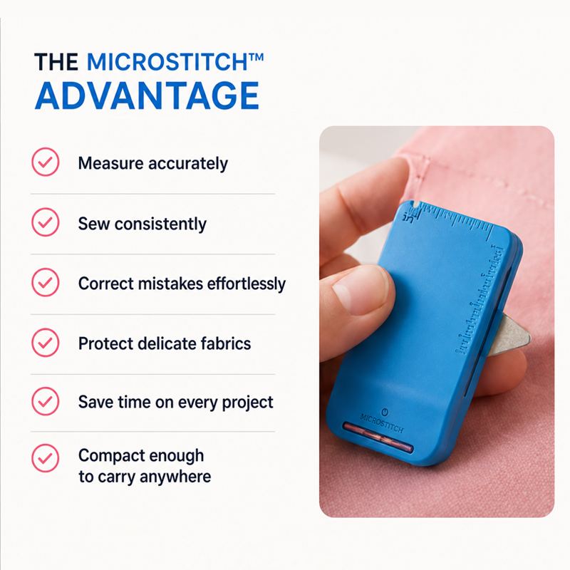 Polarvix® 🧵  🧵Multi-Purpose Sewing Seam Guide & Stitch Ripper – Easy Seam Allowance Measuring and Stitch Removal✂️🪡