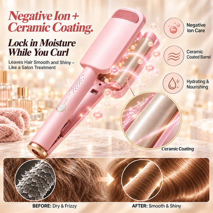 ✨ 💈 LIMITED-TIME ! 💐 Wavy Curling Iron – Effortless Clamp-and-Hold Styling, Save Time on Your Everyday Look