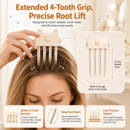 Wireless Heated Volumizing Root Lift Clip, Portable Travel Hair Styling Tool for Flat Fine Hair