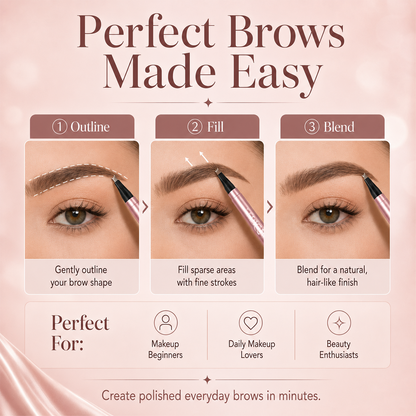 🌿Waterproof Micro-Fork Brow Pencil – 🌿Natural Hair-Like Brows--Polarvix®