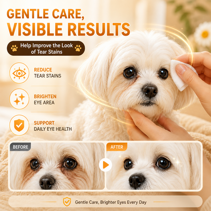 Daily Eye Cleaning--Gentle Pet Eye Stain Remover Drops, Nourishing Soothing Essence for Dogs and Cats Polarvix®