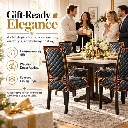 🔥 Buy 1 Get 1 Free! 🪑Baroque Luxury Stretch Dining Chair Slipcover | Gold Pattern Washable Furniture Protector, Refresh & Protect Your Dining Chairs