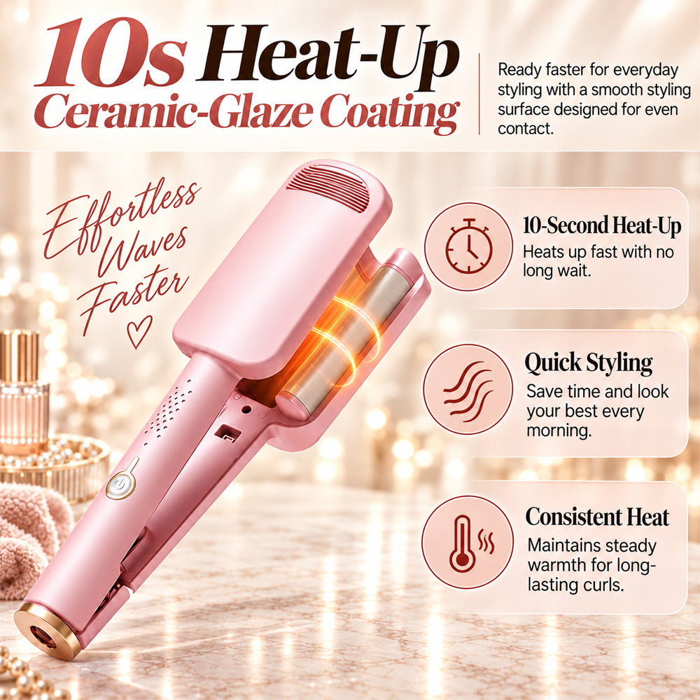 ✨ 💈 LIMITED-TIME ! 💐 Wavy Curling Iron – Effortless Clamp-and-Hold Styling, Save Time on Your Everyday Look