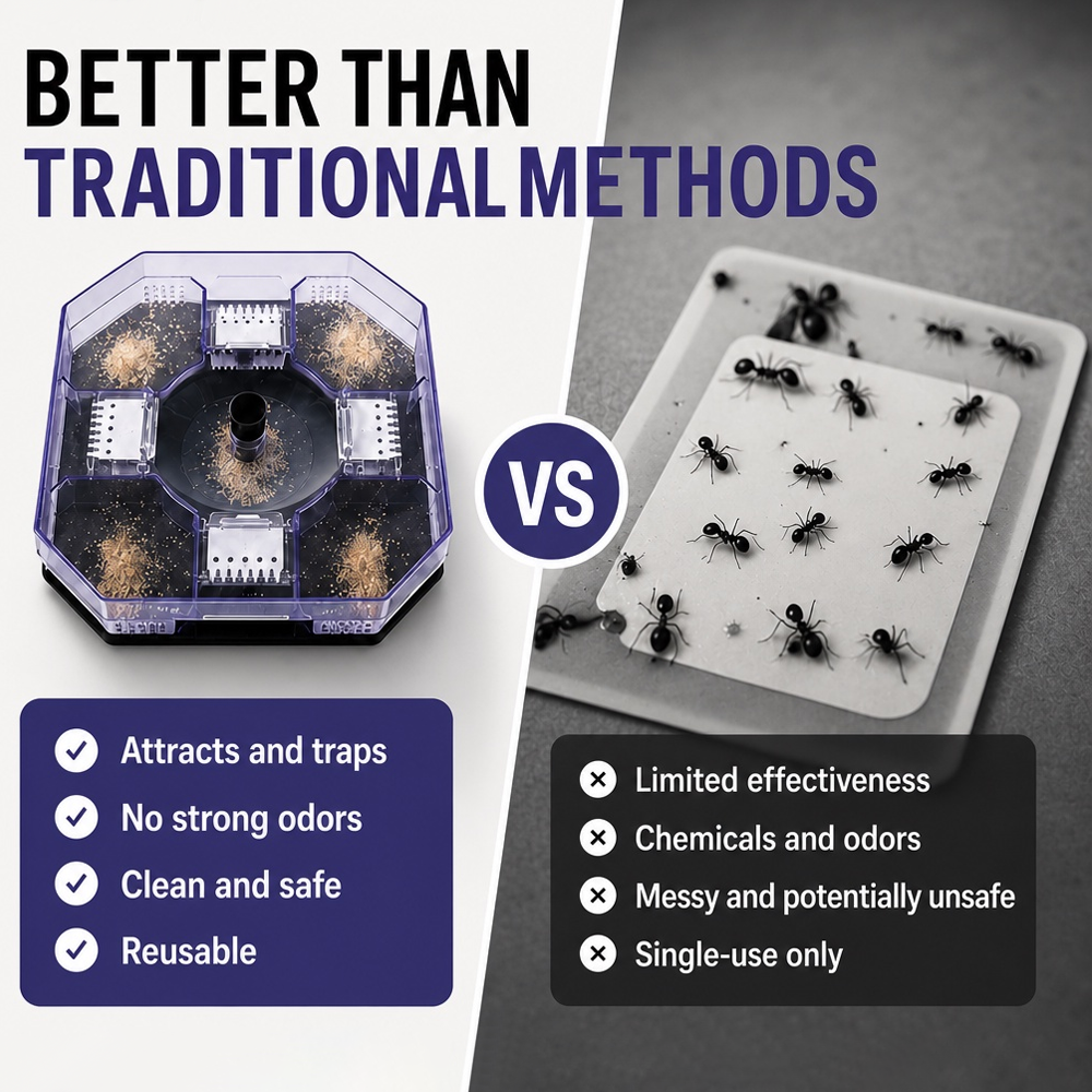⏳Time-Limited Special⏰ Reusable Roach Trap – Physical capture, no toxic sprays. One‑way doors, easy to check & clean. Safe for homes with kids & pets! 🏠✨---Polarvix®