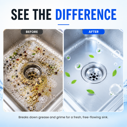 🥳Buy 1 Get 1 Free!!💞Powerful Pipe Cleaning Effervescent Tablets – Fast Dissolve Hair & Grease Clogs, Deodorizing & Antibacterial---Polarvix®