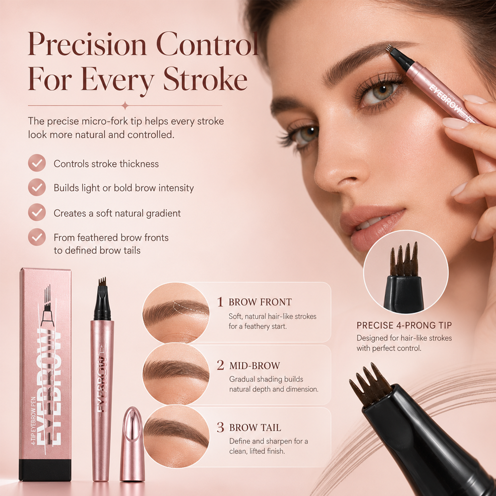 🌿Waterproof Micro-Fork Brow Pencil – 🌿Natural Hair-Like Brows--Polarvix®