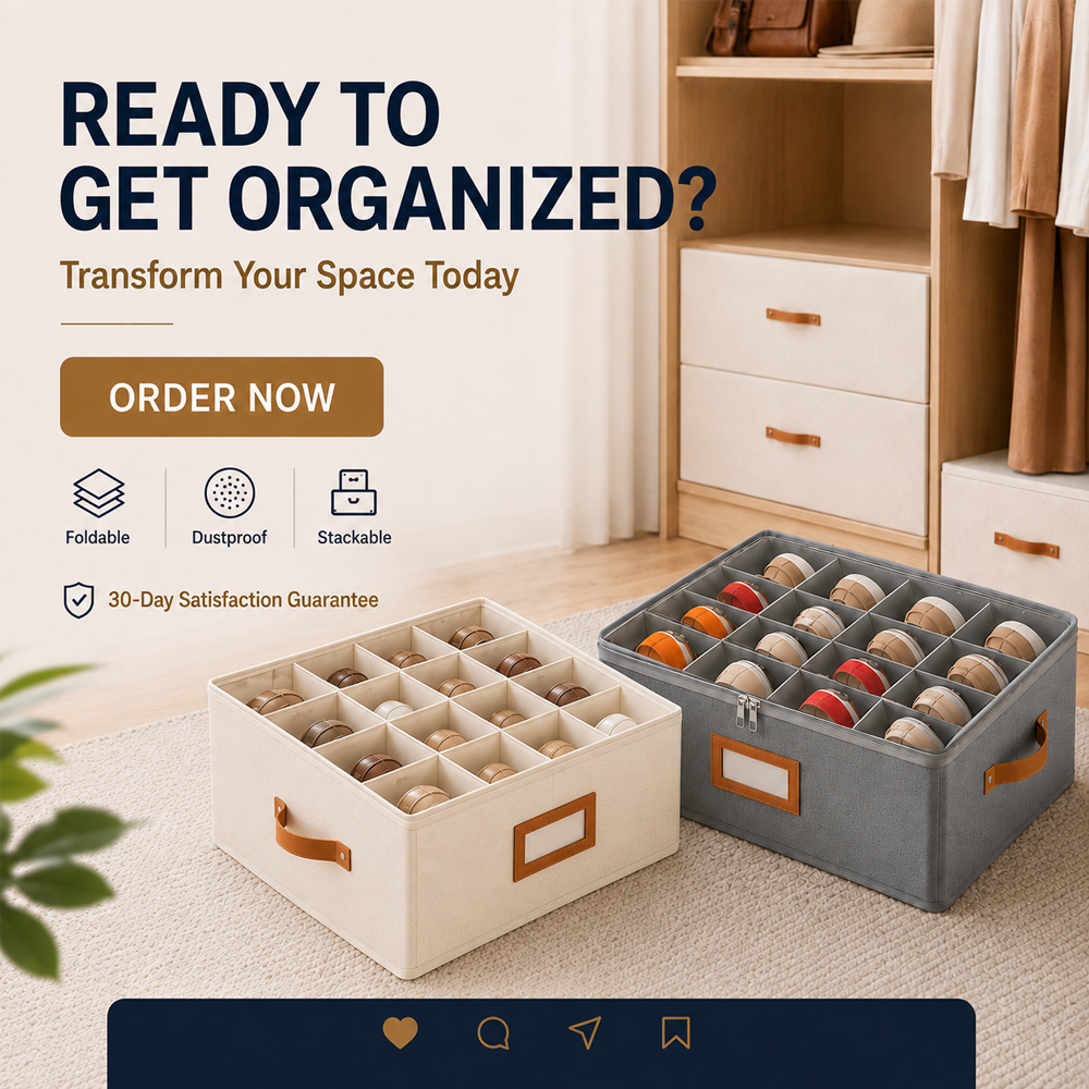 👟 Fabric Shoe Organizer Storage Box – Foldable, Large Capacity, Dustproof & Breathable for Closet & Bedroom Polarvix®🧺✨