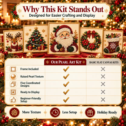 ✨ 3D Christmas Pearl Craft Kit🎅 – Relaxing DIY Holiday Art | All‑In‑One Framed Pearl Diamond Painting for Christmas Decor & Heartwarming Family Gifts