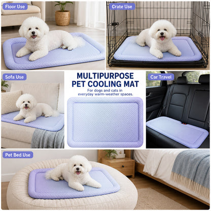 ❄️Pet Cooling Mat for Dogs & Cats 🐾  Naturally Cool Ice-Silk Pad • Breathable, Washable & Soft---Polarvix®
