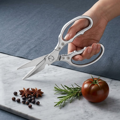 Verotixacosh Heavy Duty Kitchen Shears, Multipurpose Food Scissors with Non-Slip Handle, Dishwasher Safe Kitchen Scissors for Meat, Chicken, Poultry, Fish, and Herbs, Sharp Stainless Steel, 1-Pack