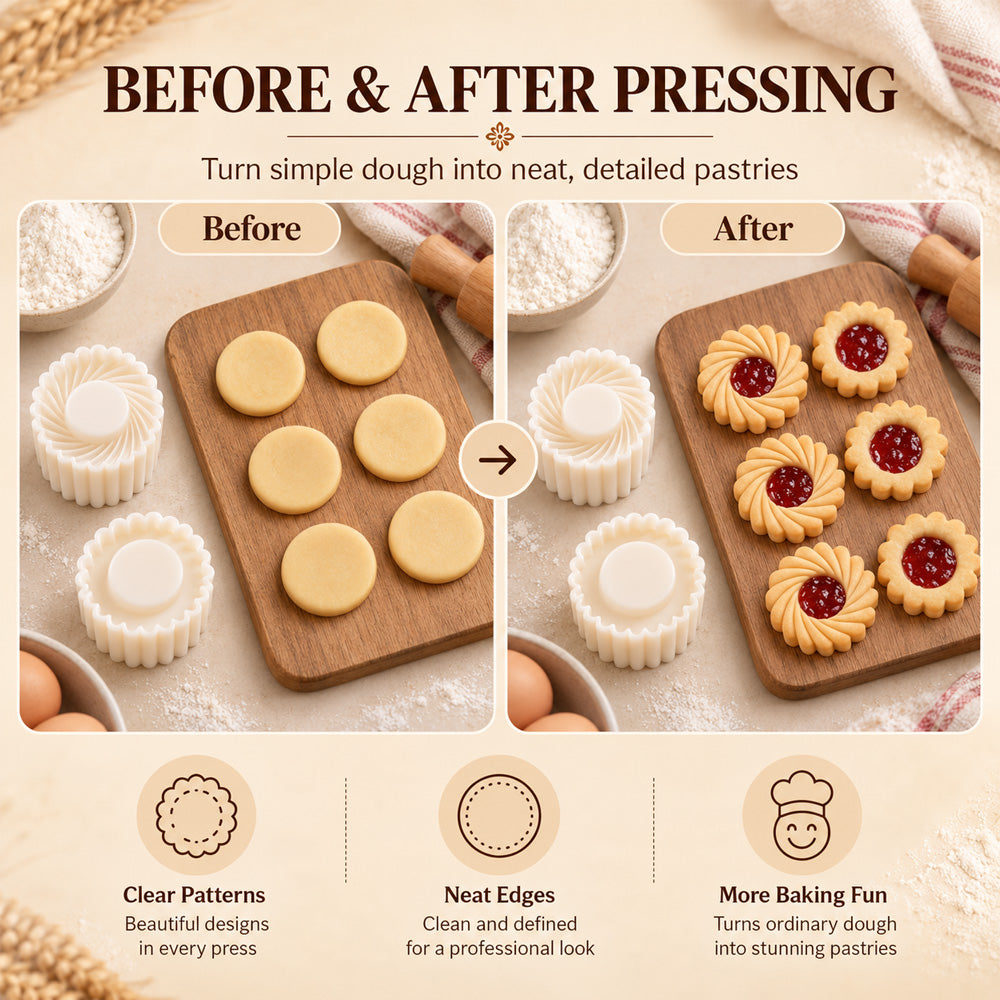 🍪🍪 Easy-Press Pastry & Cookie Mold – Beautiful Homemade Treats Made Simple---Polarvix®
