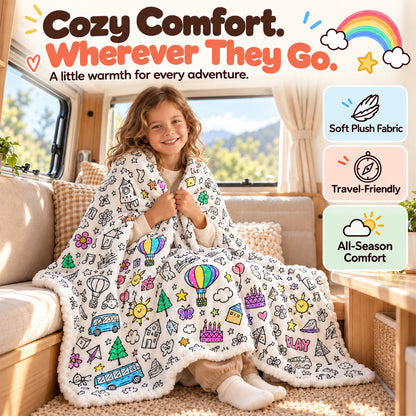 LAST DAY SALE 50% OFF+Free Marker Pen Set!!🎨✨Creative Cozy Coloring Blanket Kit | Creative Arts & Crafts, Ultimate DIY Gift