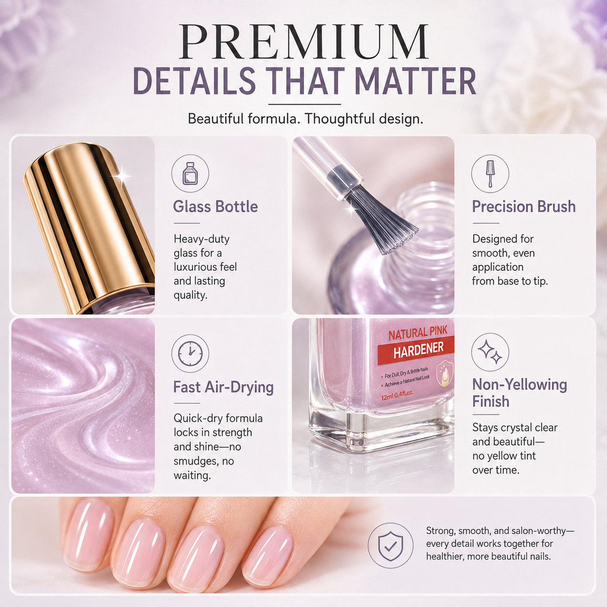upsell ⏰ 45% OFF !! 💅 Lilac Glossy Nail Strengthener – Strengthen Weak Nails & Restore Natural Shine Polarvix®