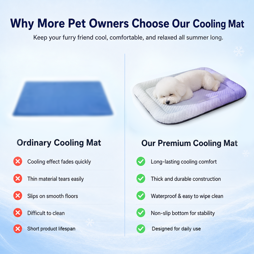 Beat the Heat! ❄️ Cooling Mat for Pets 🐶🐾 | Self Cooling • Breathable • Perfect for Summer--Polarvix®