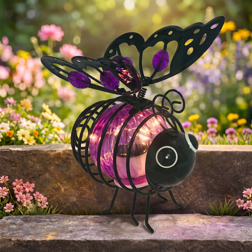 Polarvix® 🐝Hanging Solar Bee Light – Warm Amber Glow, Flicker-Free, Perfect for Garden Parties – Spread Joy Day and Night 🌞🌜