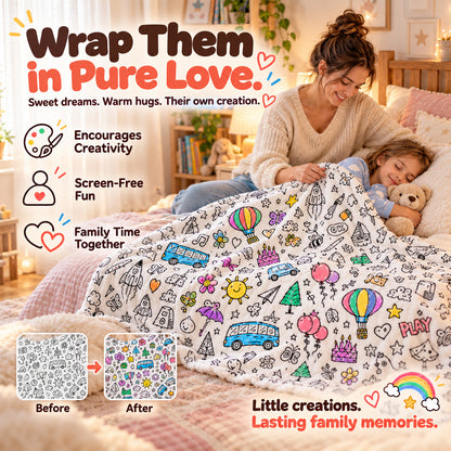 LAST DAY SALE 50% OFF+Free Marker Pen Set!!🎨✨Creative Cozy Coloring Blanket Kit | Creative Arts & Crafts, Ultimate DIY Gift