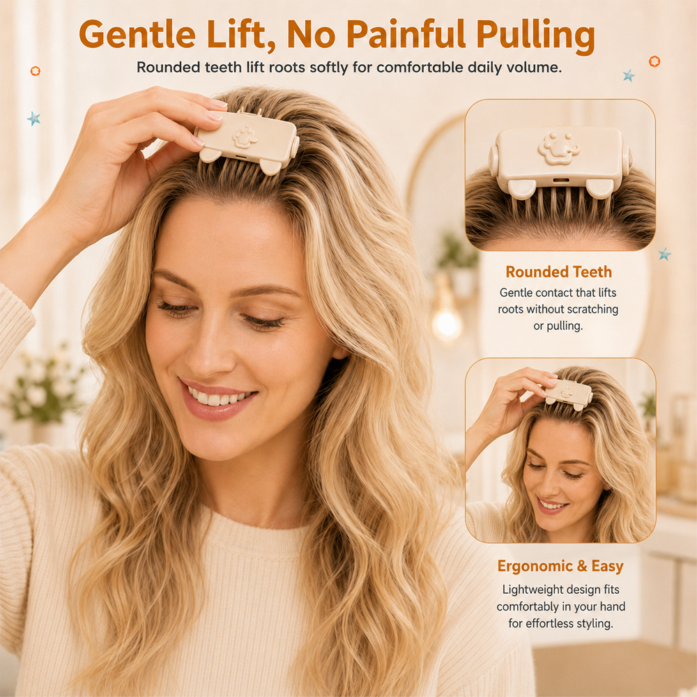 Wireless Heated Volumizing Root Lift Clip, Portable Travel Hair Styling Tool for Flat Fine Hair