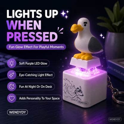 Polarvix® 🎁 Mine Little Bird Voice-Activated Light-Up Electronic Keychain: Squeeze-to-Play Duck-Shaped Creative Keychain