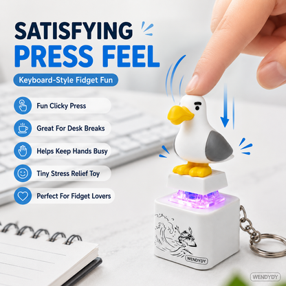 Polarvix® 🎁 Mine Little Bird Voice-Activated Light-Up Electronic Keychain: Squeeze-to-Play Duck-Shaped Creative Keychain