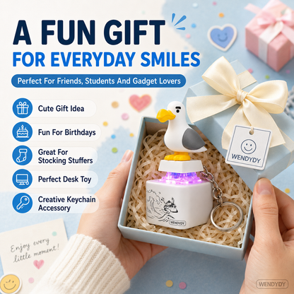 Polarvix® 🎁 Mine Little Bird Voice-Activated Light-Up Electronic Keychain: Squeeze-to-Play Duck-Shaped Creative Keychain