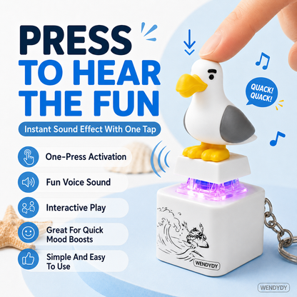 Polarvix® 🎁 Mine Little Bird Voice-Activated Light-Up Electronic Keychain: Squeeze-to-Play Duck-Shaped Creative Keychain