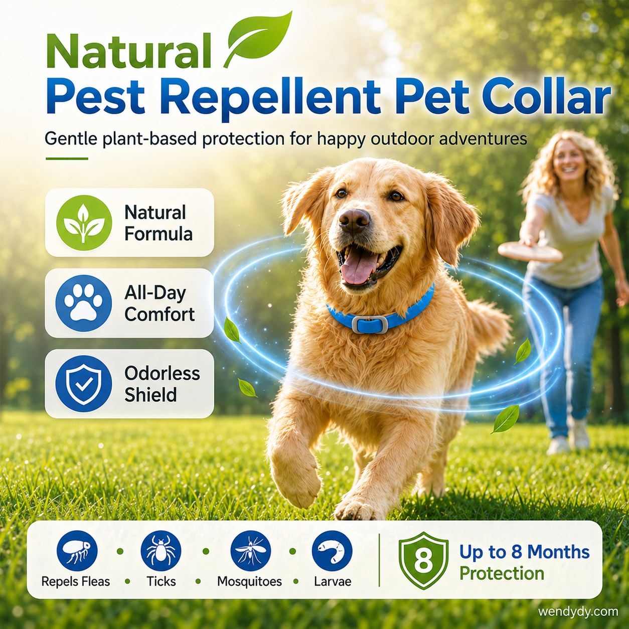 🥳2026 HOT SALE🥳💞50K+ SOLD!🌿🛡️ Natural Essential Oil Pet Pest Repellent Collar——Safe for dogs & cats! 🐾--Polarvix®