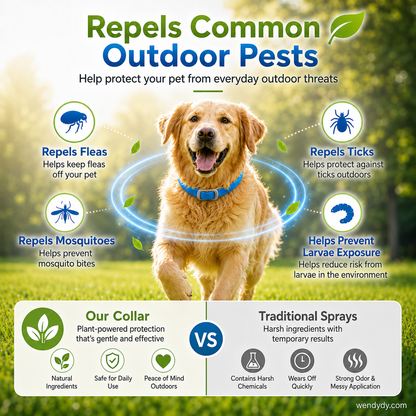 🥳2026 HOT SALE🥳💞50K+ SOLD!🌿🛡️ Natural Essential Oil Pet Pest Repellent Collar——Safe for dogs & cats! 🐾--Polarvix®