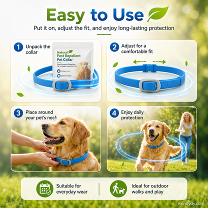 🥳2026 HOT SALE🥳💞50K+ SOLD!🌿🛡️ Natural Essential Oil Pet Pest Repellent Collar——Safe for dogs & cats! 🐾--Polarvix®