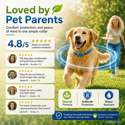 🥳2026 HOT SALE🥳💞50K+ SOLD!🌿🛡️ Natural Essential Oil Pet Pest Repellent Collar——Safe for dogs & cats! 🐾--Polarvix®