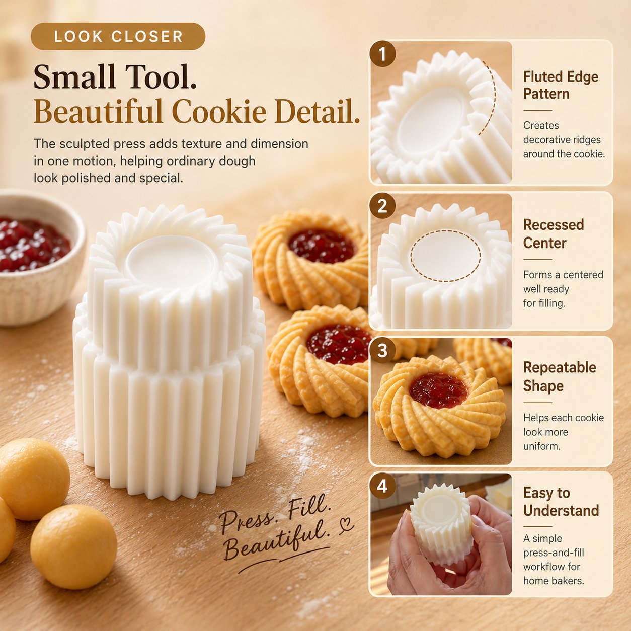 🍪🍪 Easy-Press Pastry & Cookie Mold – Beautiful Homemade Treats Made Simple---Polarvix®