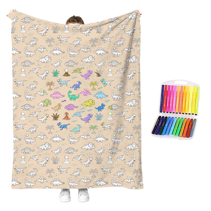 LAST DAY SALE 50% OFF+Free Marker Pen Set!!🎨✨Creative Cozy Coloring Blanket Kit | Creative Arts & Crafts, Ultimate DIY Gift